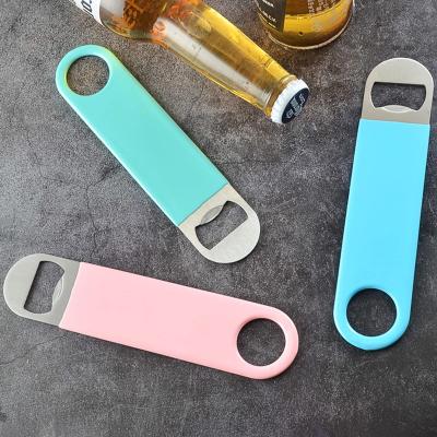 China Sustainable Manufacturer Promotion Custom Metal Beer Bottle Opener Sublimation Stainless Steel Blank Bar Bottle  Opener Custom Logo for sale