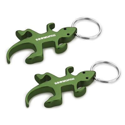 China Sustainable munkees Lizard Bottle Opener Keychain 2 Pack Aluminium Key Beer Opener, Outdoor Travel Accessories Grey for sale