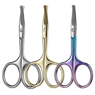 China Left-Handed Scissors Eliter Hot Sell In Stock Durable Use Stainless Steel Brow Scissors Blunt Tip Nail Scissor Nose Hair Scissors for sale