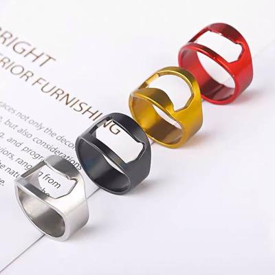 China Sustainable New stainless steel creative multi-function ring personality bar tool beer bottle opener creative bottle opener for sale