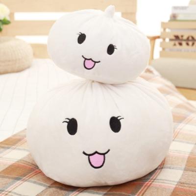 China Funny 3D Cartoon Simulation Steamed Bun Plush Stuffed Toys Spoof Funny Chinese Food Plush Pillow Soft Stuffed Toys Lumbar Back Cushion for sale