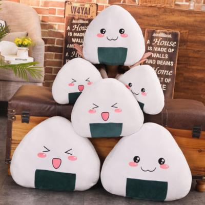 China Kawaii Japan Ball Kids Gift Sushi Cartoon Design Plush Soft Animal Hand Travel Pillow Rice Warmer Cushion Stuffed Toy Simulation Food for sale