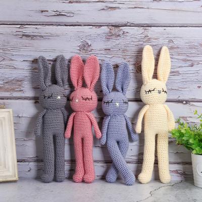 China Fashional 100% Handmade Crochet Knitted Rabbit Amigurumi Baby Sheep Toys Rabbit Toys Knitted Fascinating Soft Bunny Toys for sale