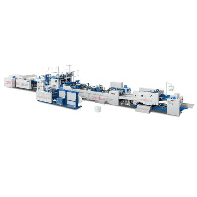 China High quality hotels fully artomatic sheet feeding or paper roll machine making paper bag production line ZB1260RS-450 for sale