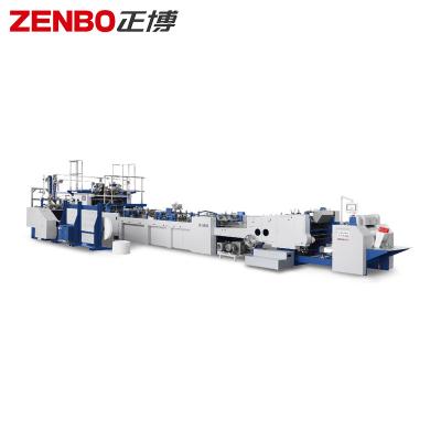 China Garment Shops Full Automatic Sheet Feeding Paper Bag Making Machine With Twist Rope Handle Top Folding ZB1260S-450 for sale