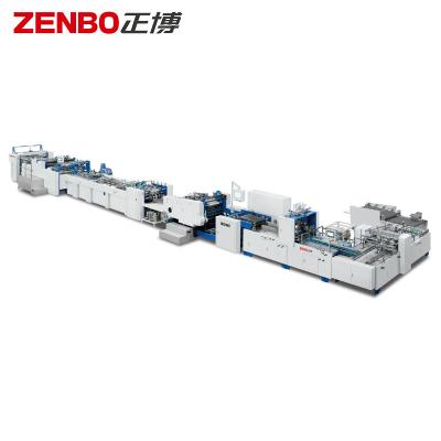 China Advanced intelligent full automatic sheet feeding paper bag making machine with top and bottom reinforce carton ZENBO ZB1200CT-430S for sale