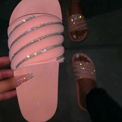 China Anti-Smell Faux Stone Flip Flop Flat Sandals Pink Shoes Women Summer Slippers Slip On Slippers for sale