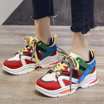 China Fashion Trend Breathable Mixed Color Women Sports Wholesale Large Size Women Sneakers Shoes Tennis Shoes Les 46 for sale