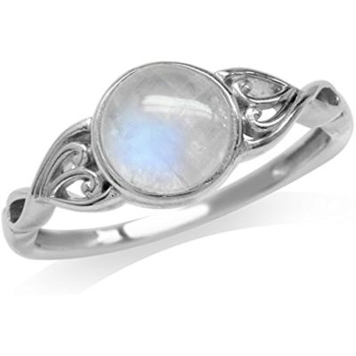 China Natural Silvershake Solitaire Ring Creative Sweet Wind Moonstone Ring 7mm 925 Sterling Silver Ring Victorian Vintage Style for sale