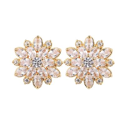 China Shinny Stone Dangle Stud Earrings Flower Zircon Earrings For Women Fashion Bohemia Jewelry Women Handmade Silk Thread Tassel Flower Dangle Earrings for sale