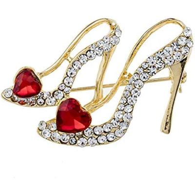 China Fashion Charm Rhinestone Religious Women's Rhinestone Princess Shoes Women's Brooch Alloy High-heeled Rhinestone for sale