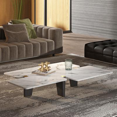 China Stainless Hot sale Luxury Modern Creative metal Base tv stand and Coffee Tables Marble Top Coffee Table for living room for sale