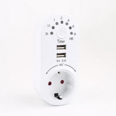 China EU/GR type 180 Angel USB Socket with countdown timer control 5V 2.1A AC plug for sale