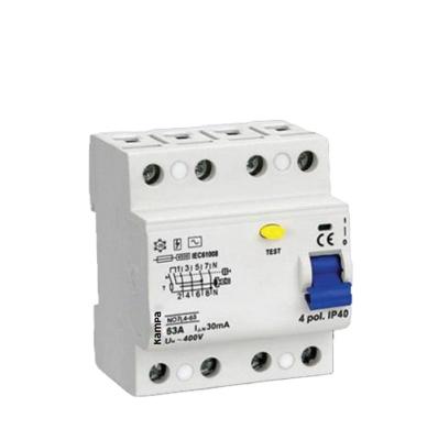 China Residual Current Circuit Breaker Kampa NO7L4-63 6ka 63AMP RCCB for sale