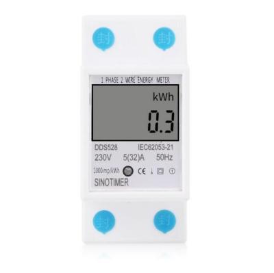 China LCD Home  Digital Display Power Consumption Meter Single Phase Energy Meter Watt Wattmeter kWh 230V AC 50Hz Electric Din Rail for sale