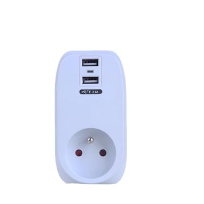 China EU AC Plug Socket  Kampa KP-2USB-01-F New Design High Quality With 2.1A USB Charger for sale