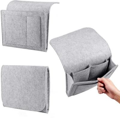 China Storage Organizer Sofa Felt Bedside Pocket Bedroom Storage Table Cabinet Hanging Bedside Storage Organizer for sale