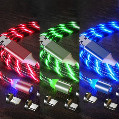 China Only original high quality charging factory led magnetic type c 2A fast charging 3 led in 1 usb multi magnetic charging cable for data cable for sale