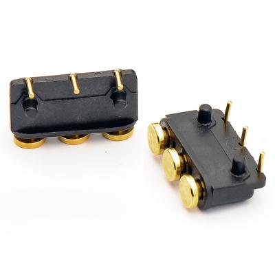 China Communication Connectors 1X4pin 2.54mm Spring Pogo Pin Cable Right Angle DC Loaded Right Angle Pogo Pin Connector for sale