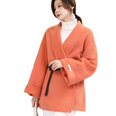 China Anti-wrinkle 2022 Winter Women Fall Double Faced Cashmere Jacket Fur Wool Coat Women for sale