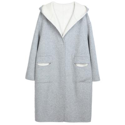 China New Women's Anti-wrinkle Double Breasted Coat Soft Temperament Cashmere Coat Wool Double Breasted Coat for sale