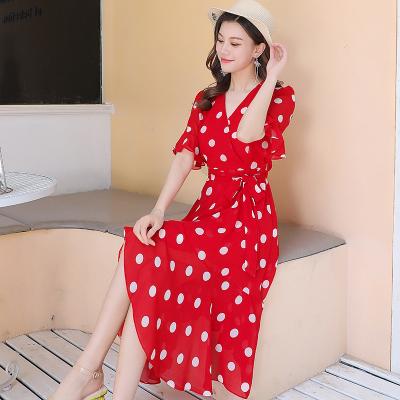 China Custom Made Lady Chiffon Ruffle Maxi Dress Summer Vestidos Women Elegant Anti-Static Fashion Casual Dresses for sale