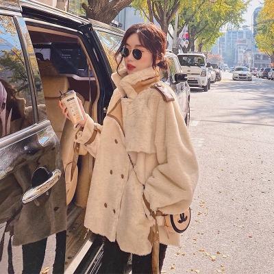 China Faux Lambswool Winter Anti-wrinkle Warm Casual Outerwear Elegant Thick Fur Teddy Coat Women for sale