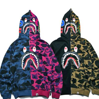 China Bape Anti-wrinkle Shark Monkey Camouflage Hoodie Fashion Zipper Adult Teenage Girls Casual Full Sweater High Quality Bape Jacket for sale