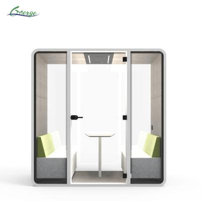 China Modular Soundproof Office Pod Furniture Included Desk And Chair and Ventilation Air Circulation Fan for Office for sale