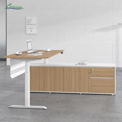 China Modern Work Office Desk with Uplift Motorized Adjustable Desk and Stylish Cable Management for sale