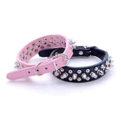 China Luxury Small and Medium Pets PU Training Custom Adjustable Wholesale Dog Collar for sale