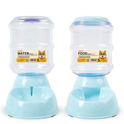 China Automatic Pet Cat Dog Waterer Food Feeder Soft Plastic Eco-friendly Automatic Pets Gravity for sale