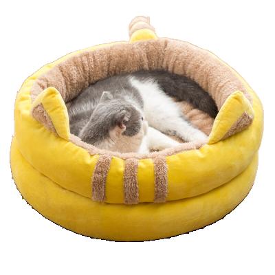 China Popular Style Stocked Cat Pet Dog House Durable Custom Made Ger Or Tart Shape Velvet pp Cotton for sale