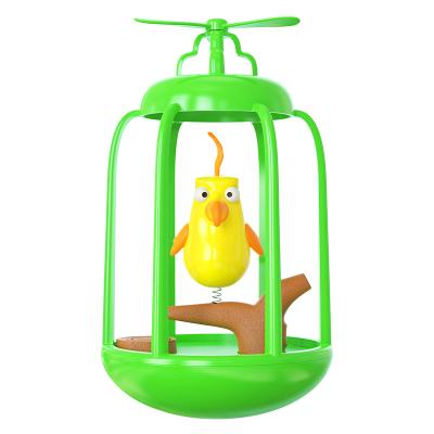 China Cat Toy With Swinging Birdcage Safe Squeaky Stocked And Durable Material Interactive Cat Toy for sale