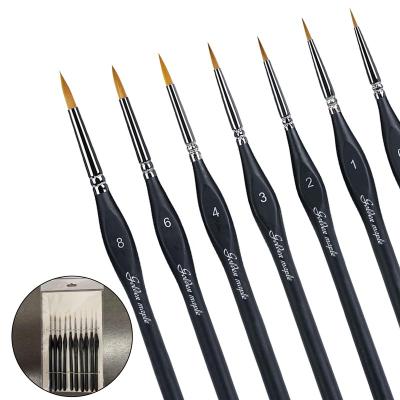 China Manufacture TANI 10Pcs Good Hair Artist Acrylic Nylon Miniature Paint Brushes Acrylic Paint Brush Watercolor Gouache Oil Painting Brush for sale