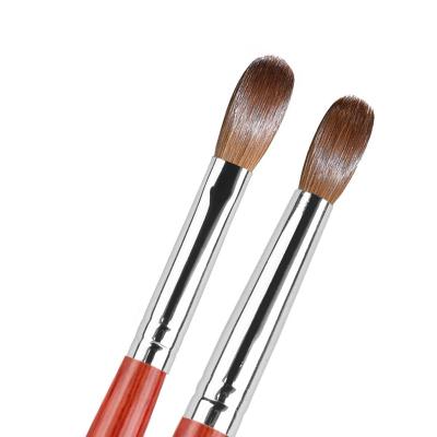 China High Quality Acrylic Red Wood Nail Art Brushes Hight Quality NAIL Handle Set 2022 Custom Nail Brushes for sale