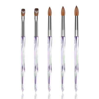 China NAIL OEM #8 #10 Transparent 3D Color Drawing Sand Crystal Nail Art Brush Acrylic Kolinsky for sale