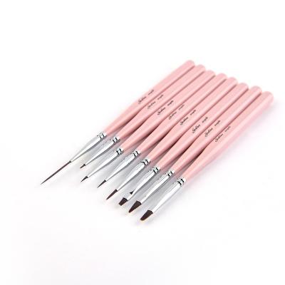 China 2021 New Design Nail Art Liner Nail Brush For Synthetic Nylon Short Handle Beauty for sale