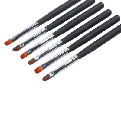 China NAIL Customized Synthetic Nylon Black Paint UV Gel Coating Nail Brush Art Dotting Nail Brush Set for sale