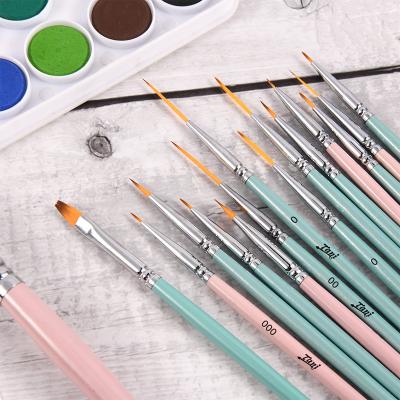 China 18pcs Miniature Art Detail Paint Brush Artist Set for Oil Gouache Watercolor and Body Acrylic Painting for sale