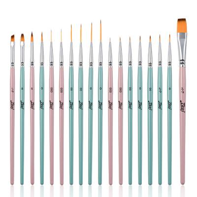 China Retail 18pcs/set Synthetic Nylon Colorful Coating Handle Round Hair Artist Painting Brushes With Manufacturer for sale