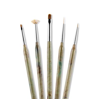 China Marble Coating Marble UV Brush Nail Gel Acrylic Nylon Hair Art Brush Set for sale