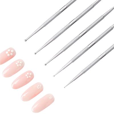 China NAIL 7pcs 2 Way Dotting Pen Tool Kit Nail Art Liner Brushes Nail Art Tip Dot Paint Manicure for sale