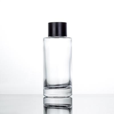 China Personal Smooth Black Screw Cap Cosmetic Skin Care Toner Bottle Packaging 120ml Clear Glass Cylinder Shape Lotion Bottle for sale