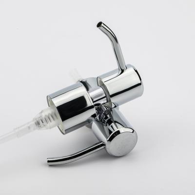 China Non Spill Wholesale 28/410 Shiny Silver Metal Lotion Pump Stainless Steel Lotion Pump For Cosmetic Bottle for sale