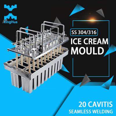 China Sustainable Industrial 20 Cavitis Stainless Steel Ice Cream Popsicle Mold for sale