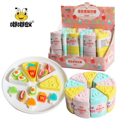 China creative personalization hamburger fondant candy cake shape fondant QQ marshmallow ice cream candy fries dodge poached egg fondant cartoon for sale