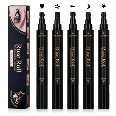 China Double-headed liquid border makeup seal eyeliner pen, waterproof durable non-halo-dyed eyeliner, dotted with stars eyeliner for sale