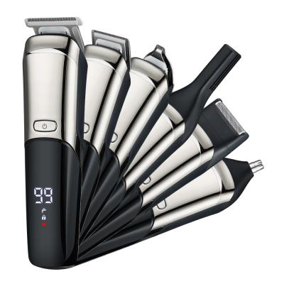 China Popular Eco-friendly Amazon Barber Hair Clipper USB Charger LCD Show Men's 6in1 Hair Trimmer Set Grooming Kit for sale