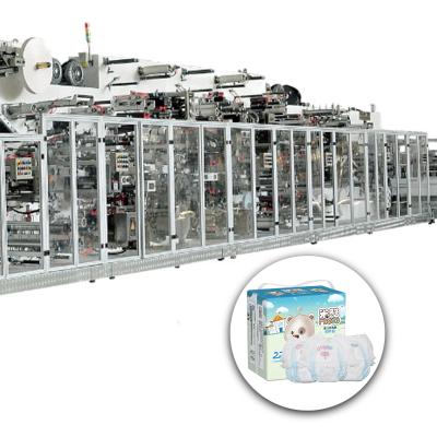 China PEIXIN Full Servo Automatic Line Refurbished Mini Adult Baby Diaper Making Packing Machine Production Line for sale